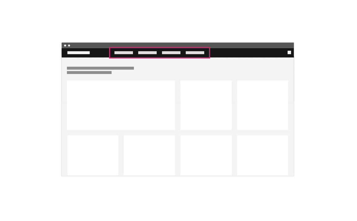 Example of a header as the global navigation Example of a header as the global navigation